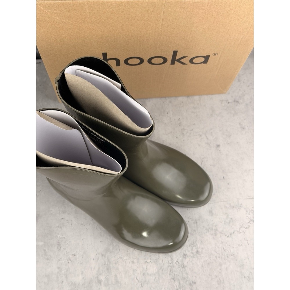 Chooka Polished Mid Green Rain Boots Waterproof Women's Size 8 New - Picture 4 of 6